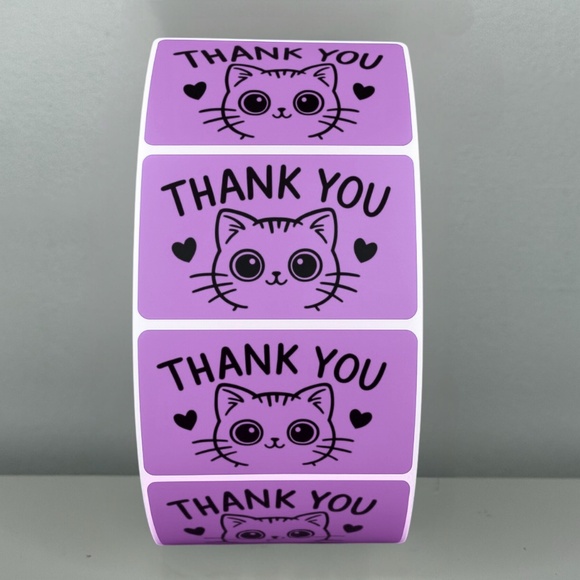 Thank You Cat Stickers – Cute Packaging Labels for Small Business Orders 2" - Picture 5 of 11